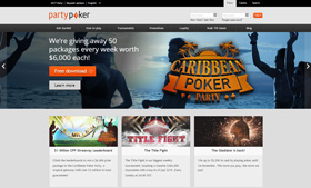 Party Poker homepage